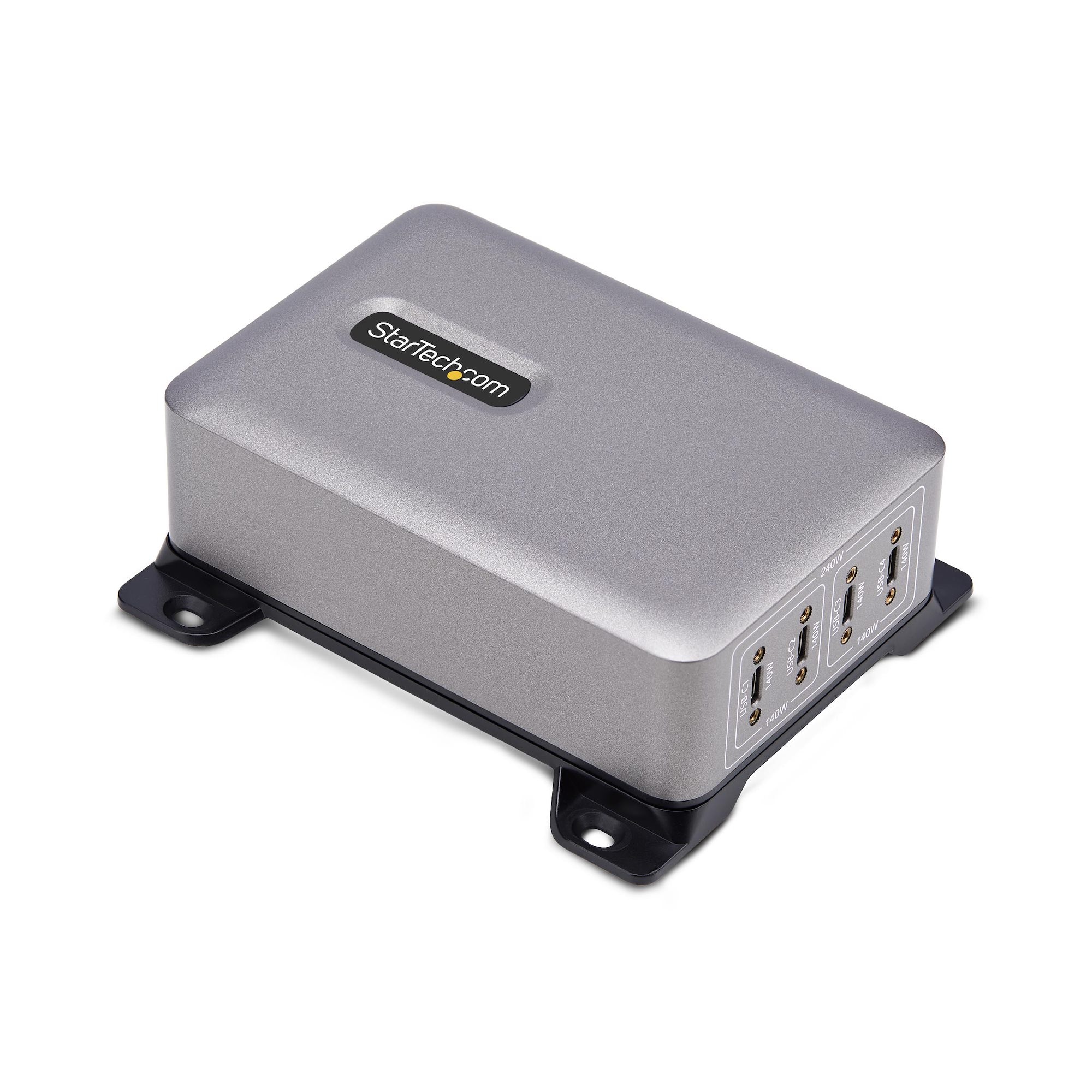 StarTech.com 4-Port USB-C Multigeräte-Ladegerät, GaN, 240W, Einzelanschluss 140W EPR, PD 3.1, GaN Image