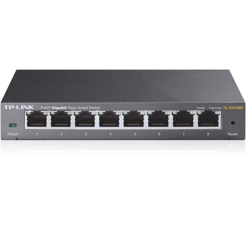 TP-LINK TL-SG108E 8x Port Desktop Gigabit Smart Switch Metall IGMPv3 s