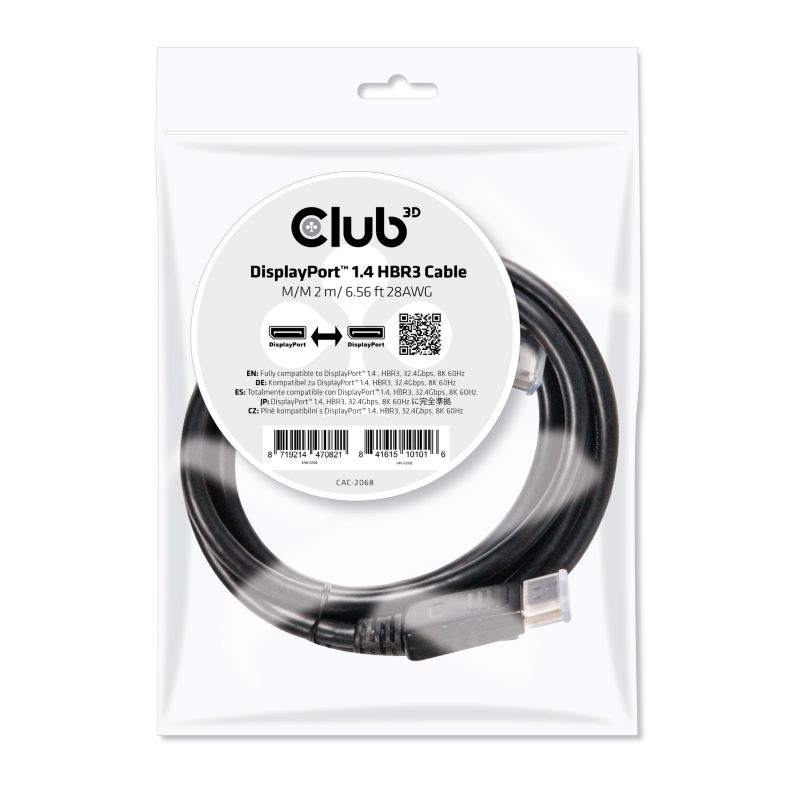 Club 3D DisplayPort — DisplayPort (2 m), Videokabel, Schwarz - Image 3