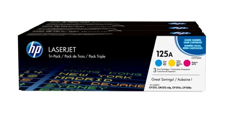 HP CF373AM / 125A Original Toner Multipack (Cyan, Magenta, Gelb)