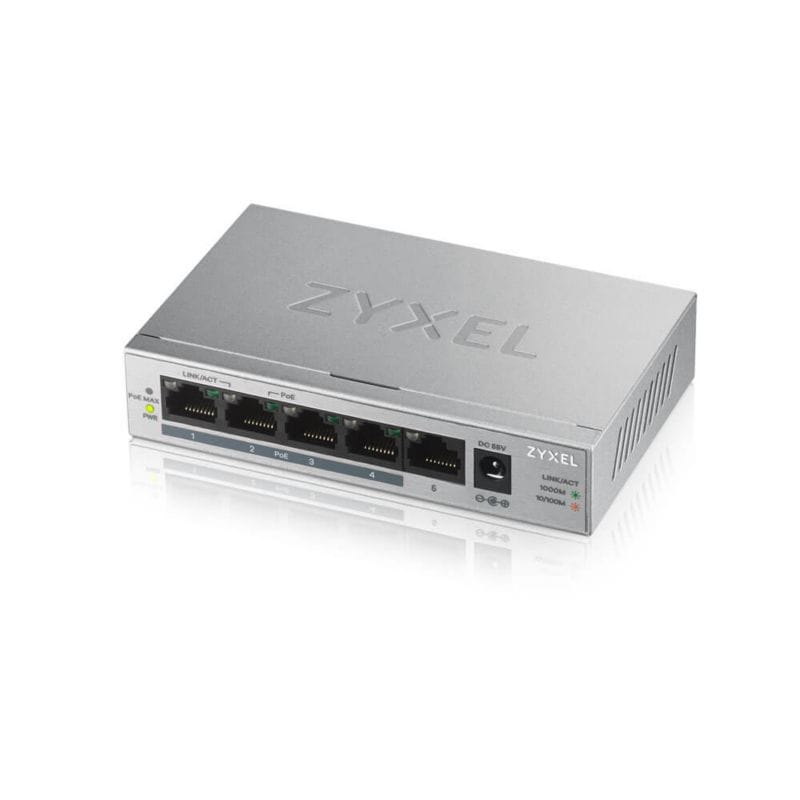 ZyXEL GS1005HP 5-Port Gigabit Unmanaged PoE+ Switch GS1005HP-EU0101F