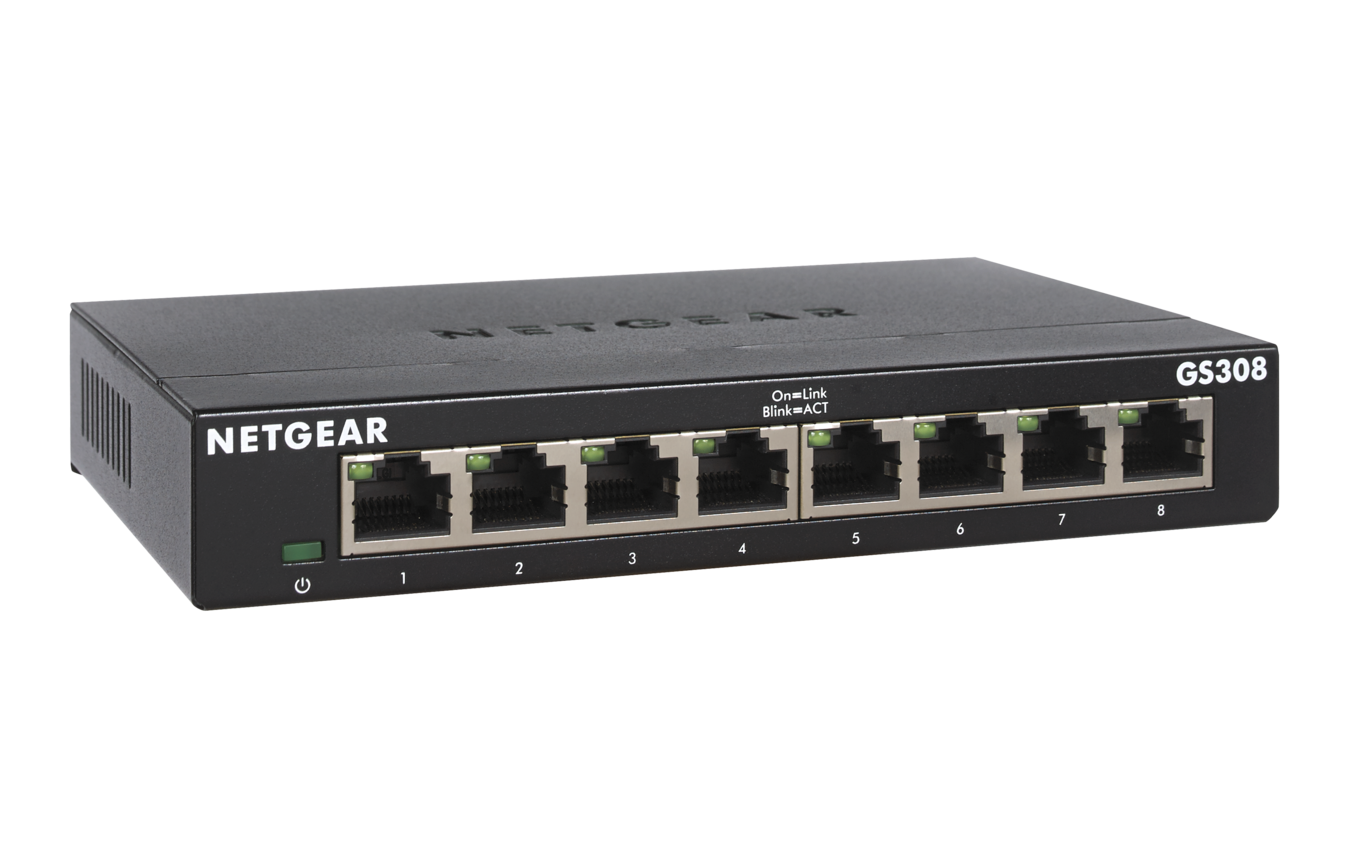 Netgear Gs308 Lan Switch 8 Port Netzwerk Switch (Plug-And-Play Gigabit Switch Lan Splitter, Lan Verteiler, Ethernet Hub Lüfterlos, Robustes Metallgehäuse Mit Ein-/Ausschalter), Schwarz Dunkelgrau Gs308-300Pes - Image 5
