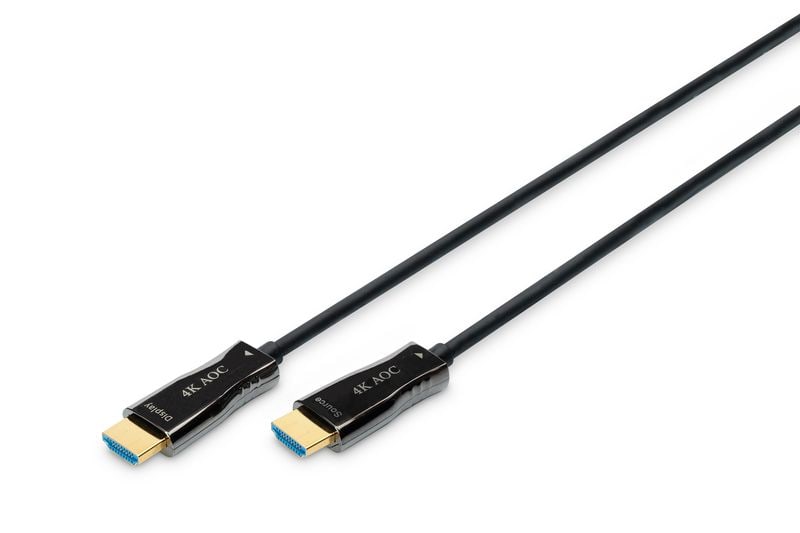 DIGITUS AK-330125-200-S AOC Hybrid Glasfaser HDMI Kabel UHD 4K 20m schwarz