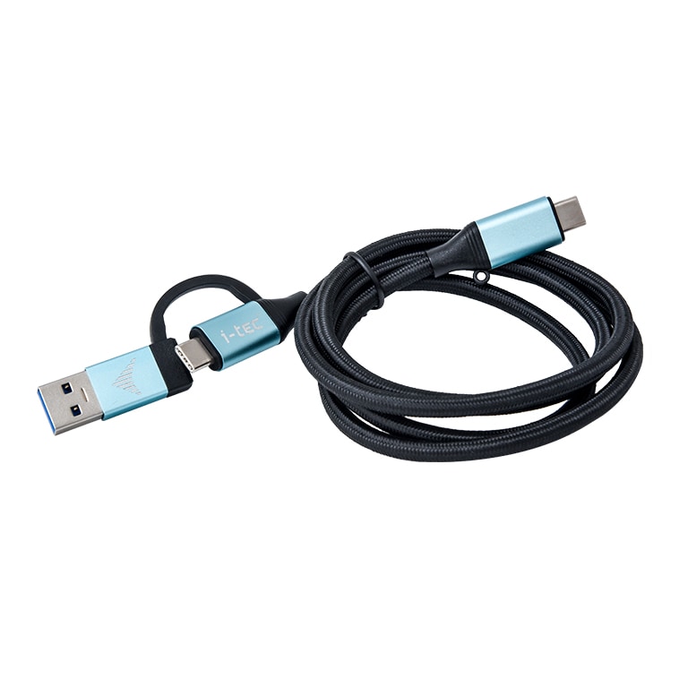 I-Tec Usb-C Auf Usb-C Kabel Mit Integriertem Usb 3.0 Adapter Schwarz C31usbcacbl - Bild 7