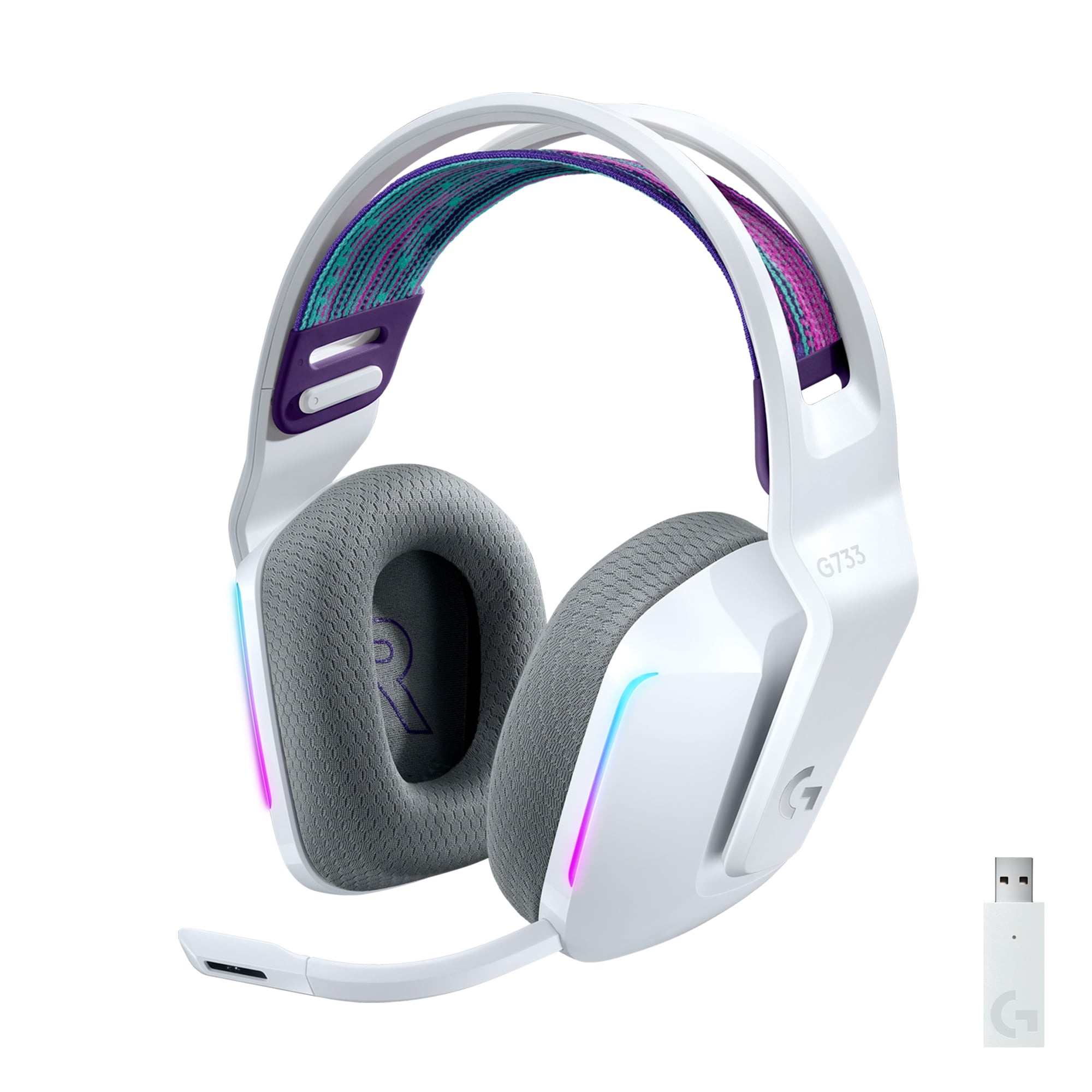 Logitech G G733 Lightspeed (Kabellos), Gaming Headset, Weiss - Bild 7