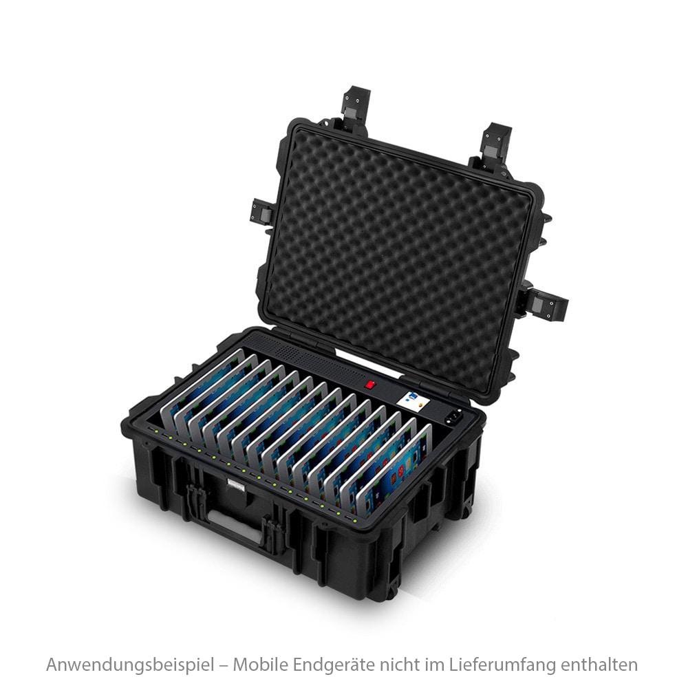 Good Connection Tablet-Ladetrolley für 14 Geräte Spritzwassergeschützt schwarz