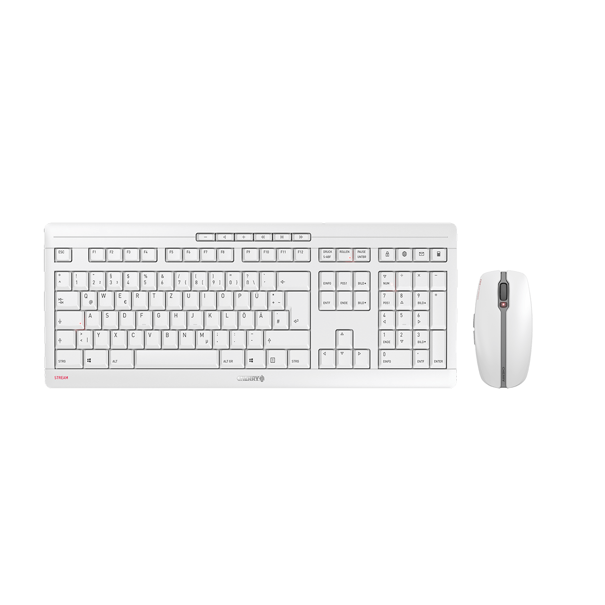 Cherry STREAM Kabellose Maus-Tastaturkombination weiß JD-8500DE-0