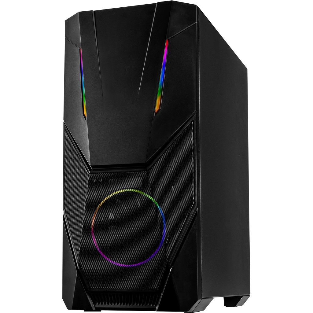 Inter-Tech It-3303 Hornet Midi Tower Atx Rgb Gaming Gehäuse Mit Seitenfenster Schwarz