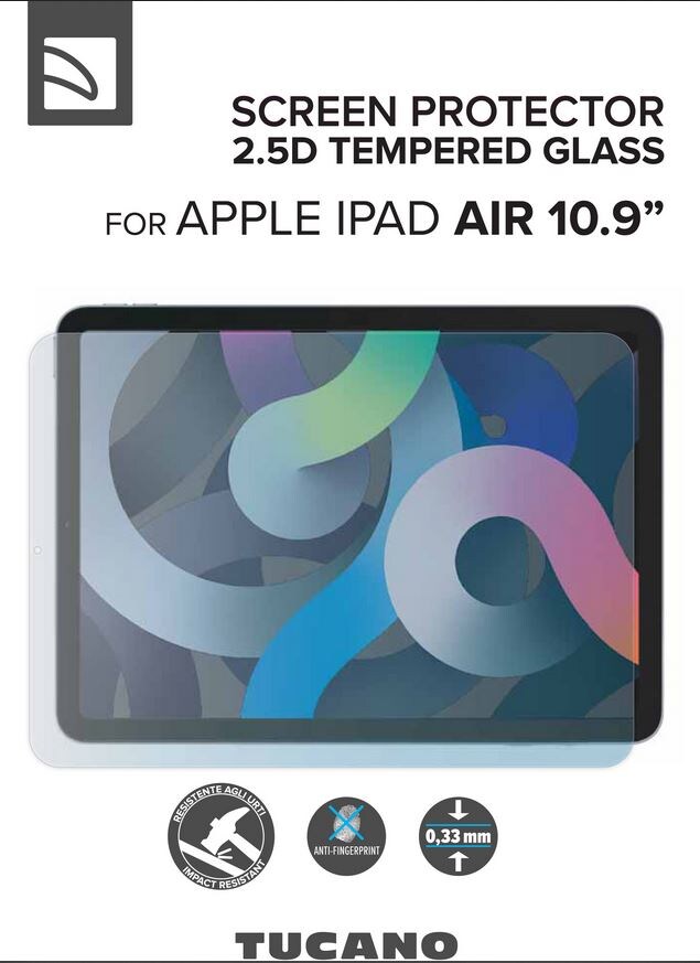 Tucano Tempered Glas für iPad Air 10,9 Zoll (2022) iPad Pro 11 Zoll (2020)