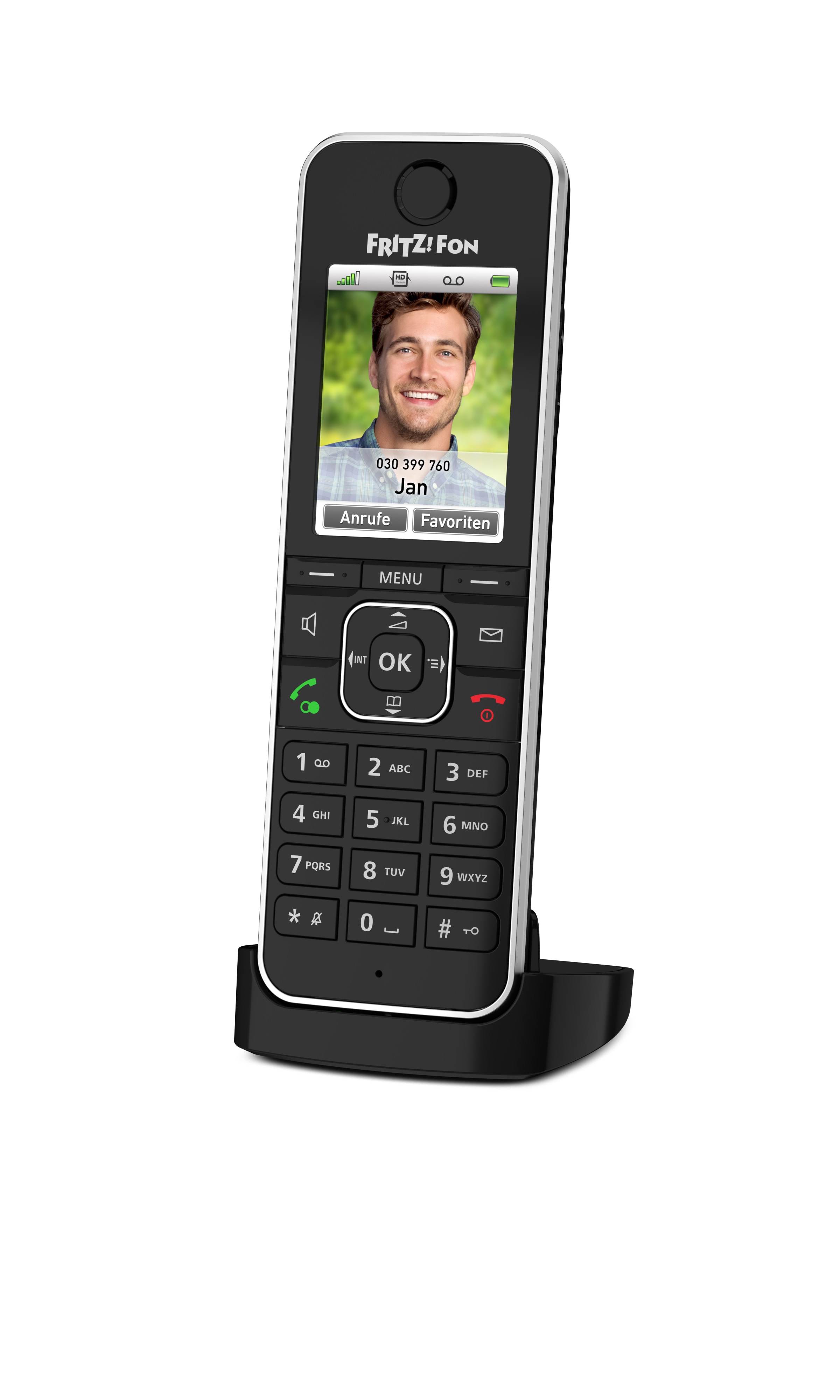 FRITZ!Fon C6 Black schnurloses DECT Komforttelefon für FRITZ!Box