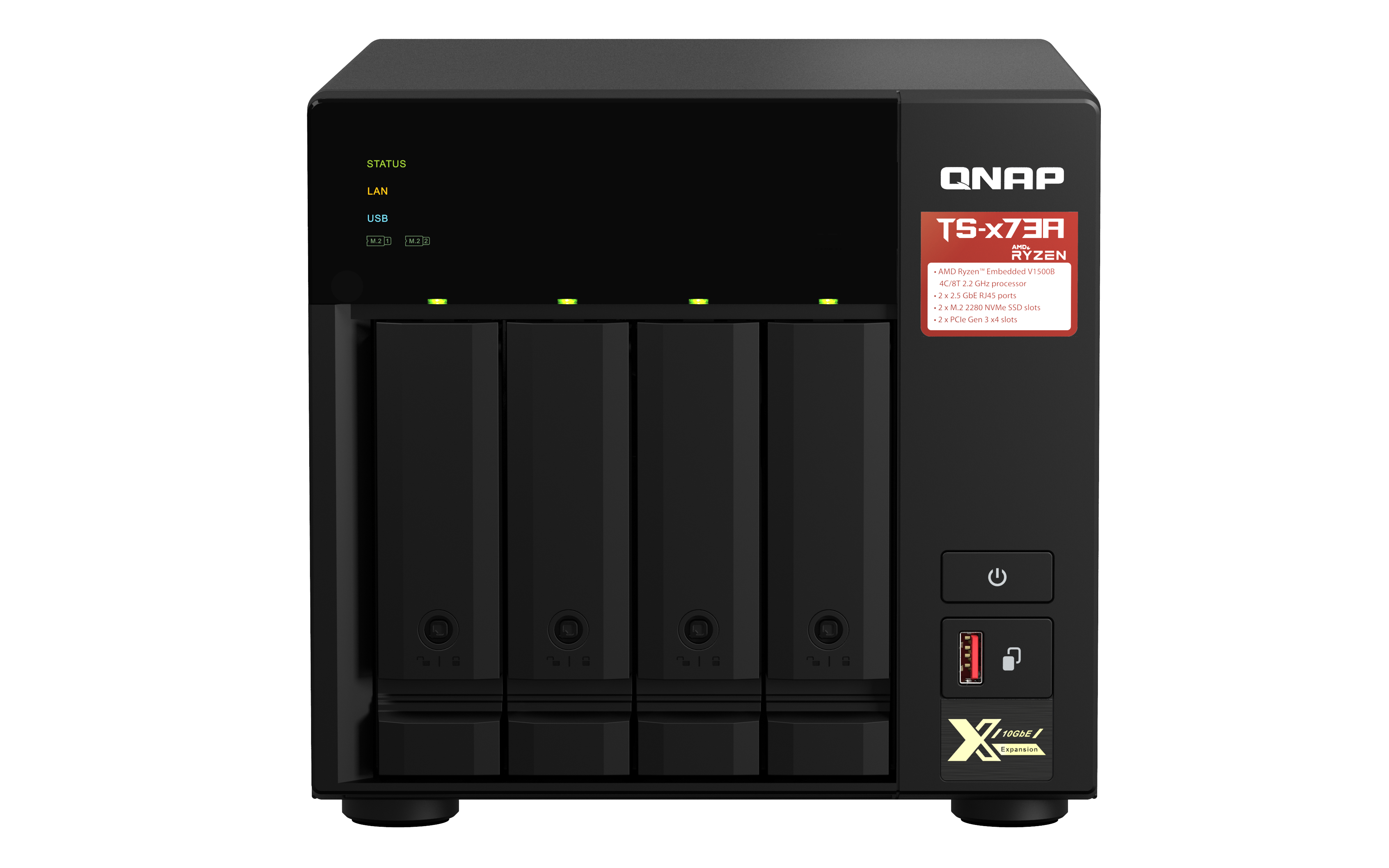 QNAP TS-473A-8G NAS-Server mit 4 Einschüben, V1500B, 8 GB RAM, 2,5 GbE - Bild 3