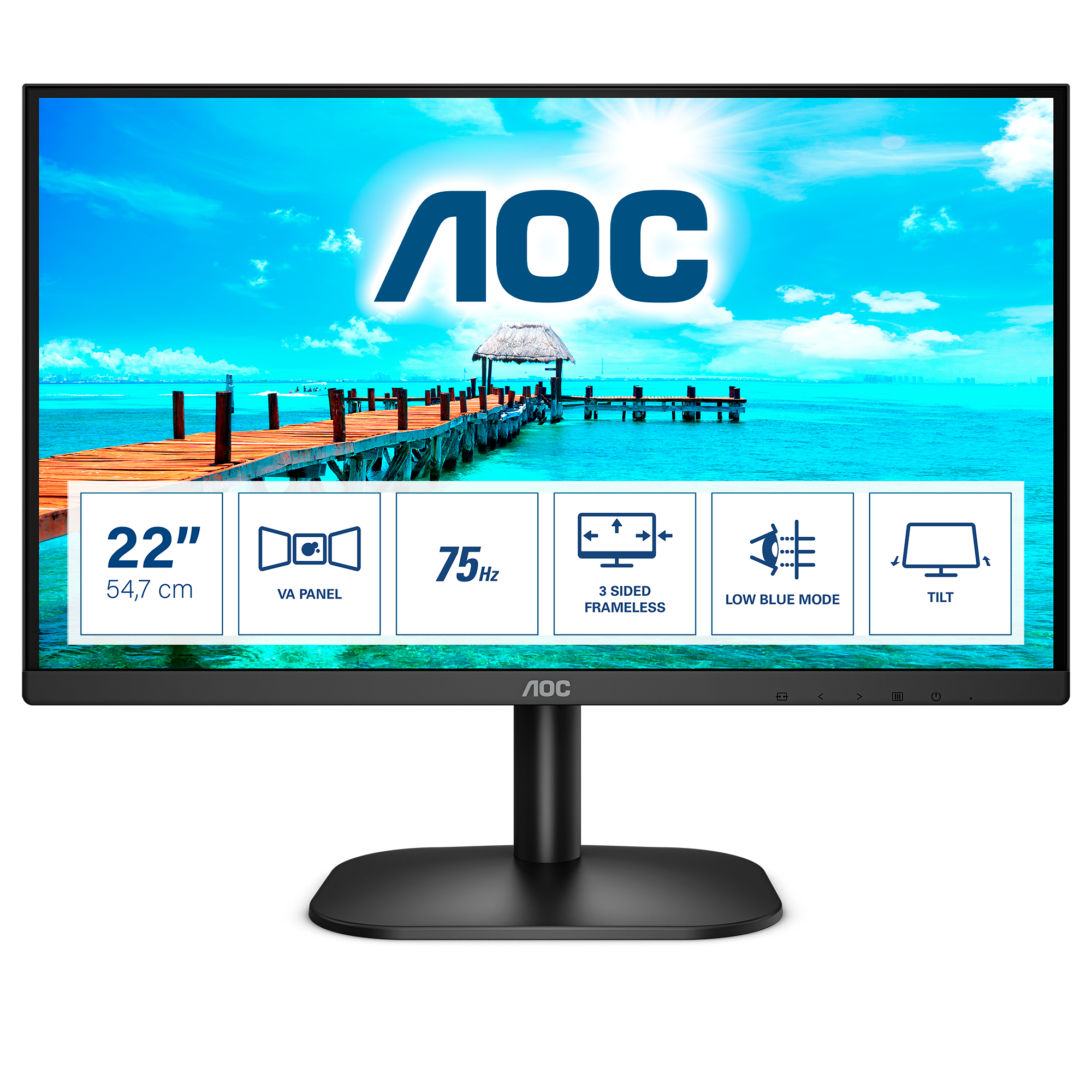 Image of 22" AOC 22B2H - 1920x1080 (FHD) - 75Hz - VA
