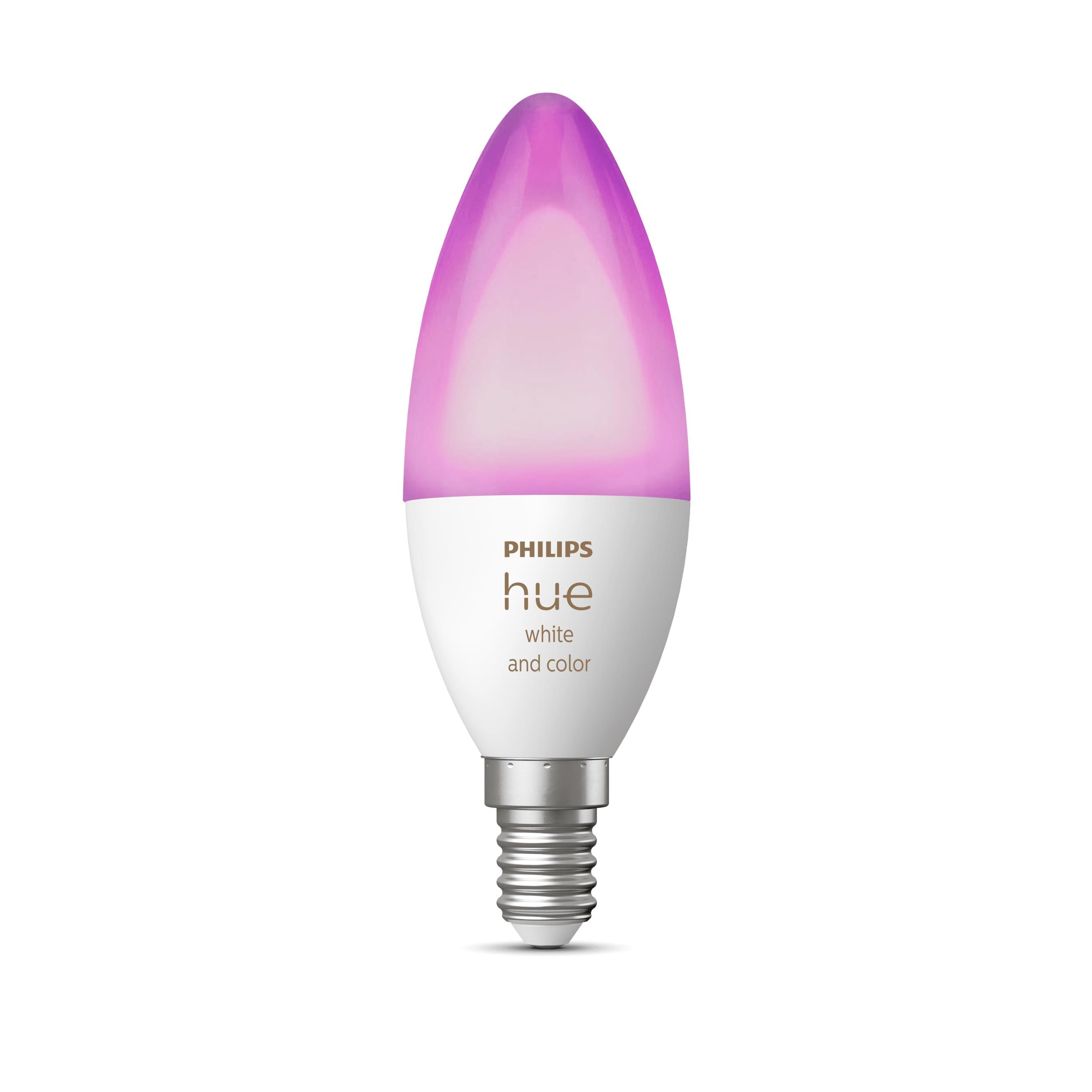 Philips Hue White & Col. Amb. Einzeplack E14 470Lm Größe 16 Licht