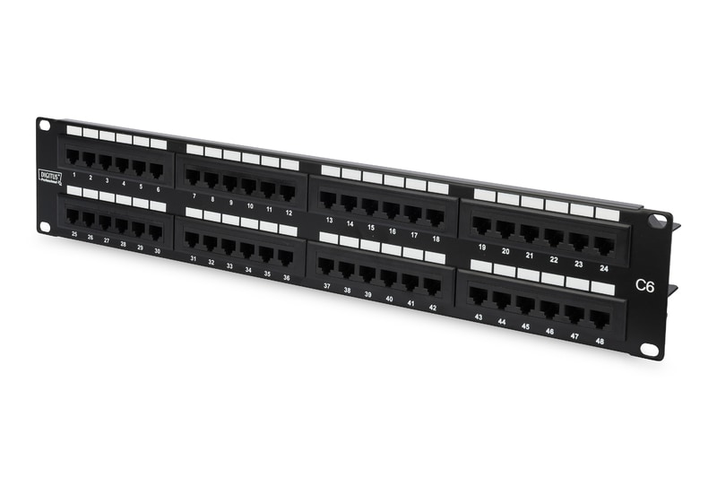 Image of Digitus Patch Panel 48,3cm 19Zoll 48Port Cat6 geschirmt 2HE