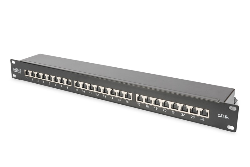 Digitus Patch Panel 48,3cm 19Zoll 24Port Cat6 geschirmt schwarz