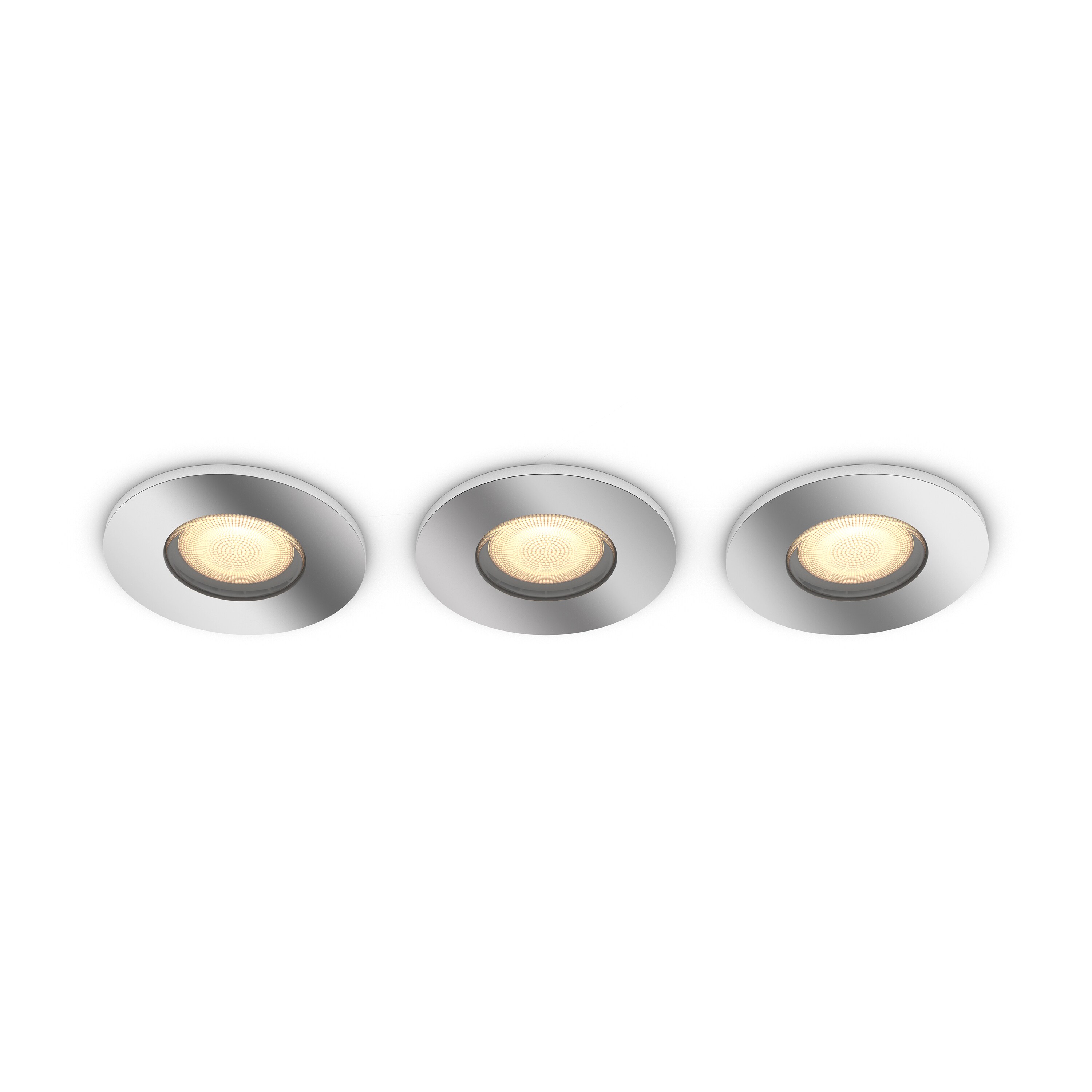 Philips Hue White Amb. Adore Deckenspots rund 3 flg. silber inkl. Dimmschalter