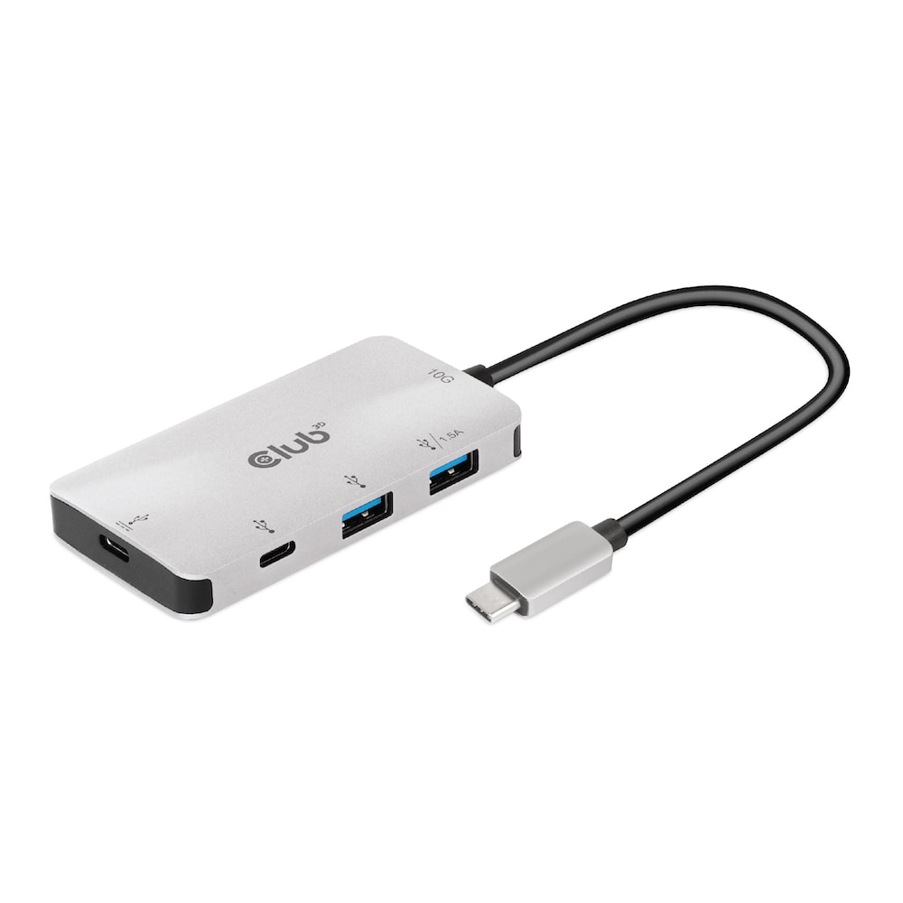 Club3d Club 3D Usb Gen2 Typ-C Pd Lade-Hub Auf 2X Typ-C 10G Ports Und 2X Usb-Typ-A 10G Größe 3