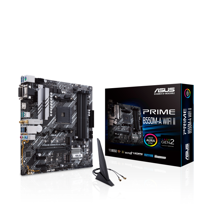ASUS Prime B550M-A WIFI II Mainboard AMD Ryzen B550 Sockel AM4 µATX 4x DDR4 M.2 - Image 6