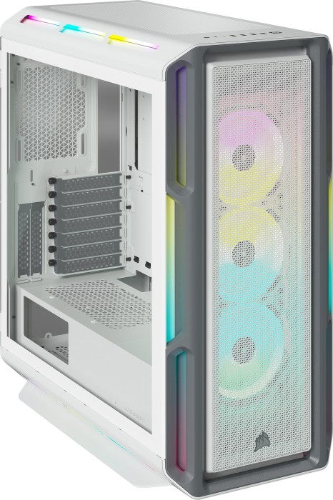 Corsair iCUE 5000T RGB Mid-Tower ATX Gaming Gehäuse weiß TG Seitenfenster