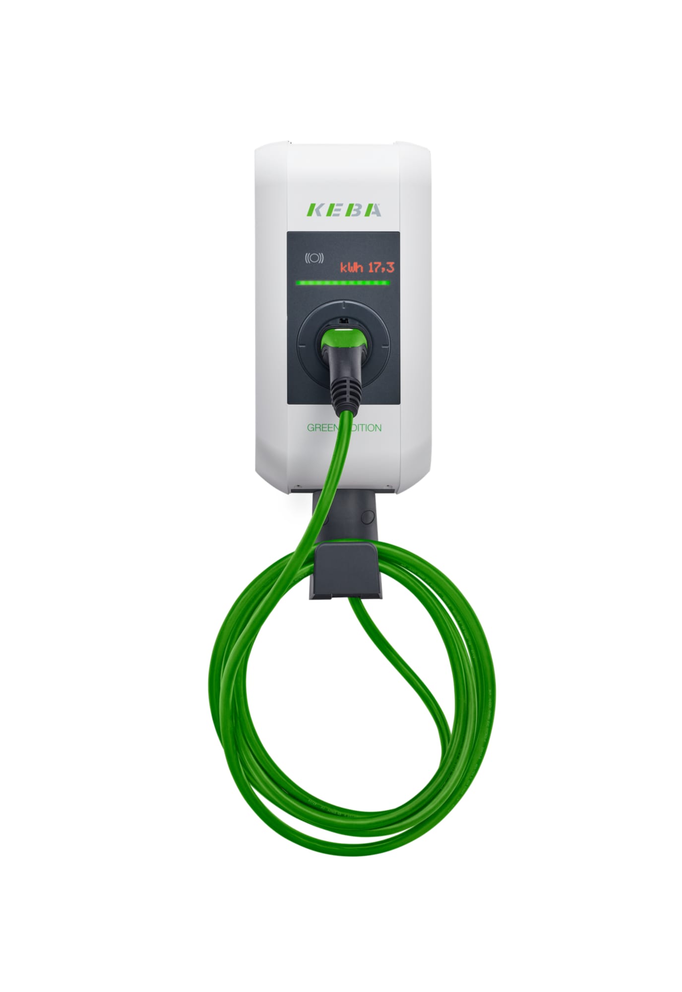 Keba Wallbox KeContact P30 c-series EN Type2 6m Cable 22kW-RFID-MID - Green Edit