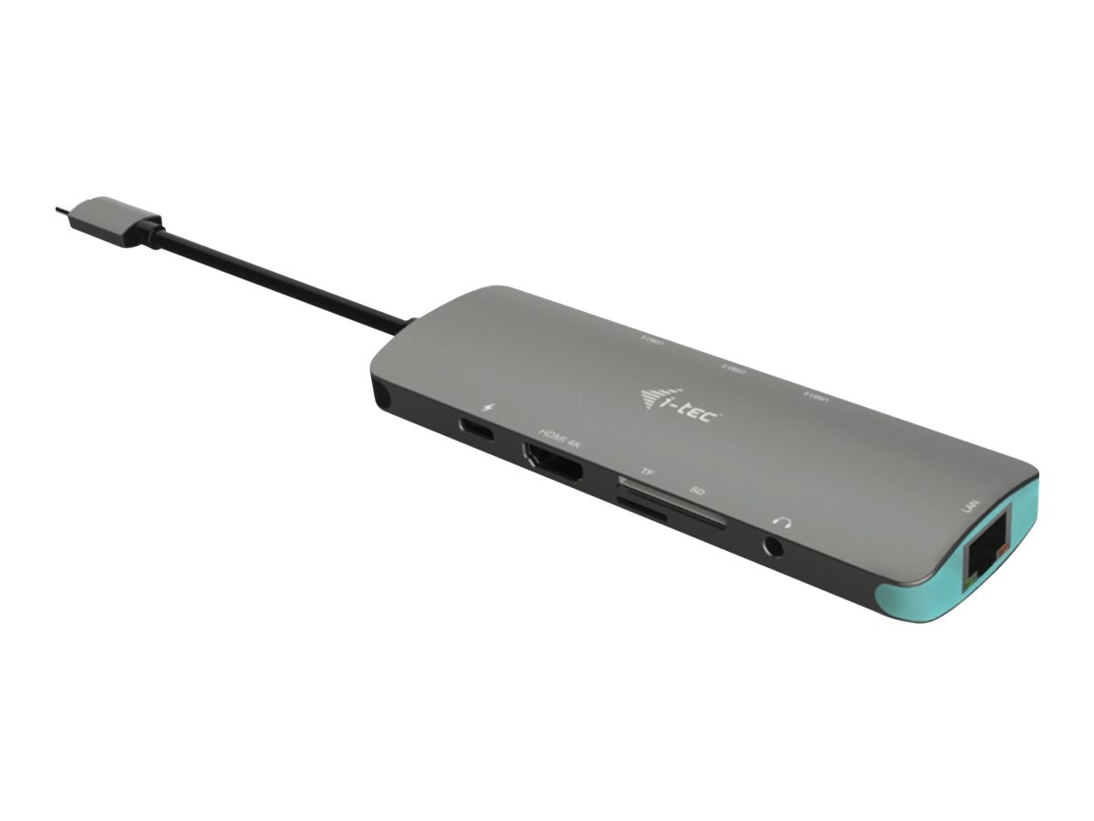 i-tec USB-C 4K Metall Nano Docking Station 1x HDMI 1x GLAN 3x USB 3.0 1x SD/MicroSD 1x Audio Power Delivery 100W für Windows MacOS Android Chrome OS Thunderbolt 3 Kompatibel - Bild 5