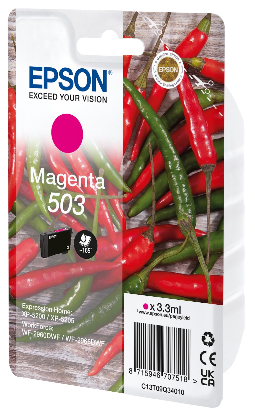 Epson 503 Original Druckerpatrone Magenta Chilischoten-Tinte Schwarz C13t09q34010 - Bild 5