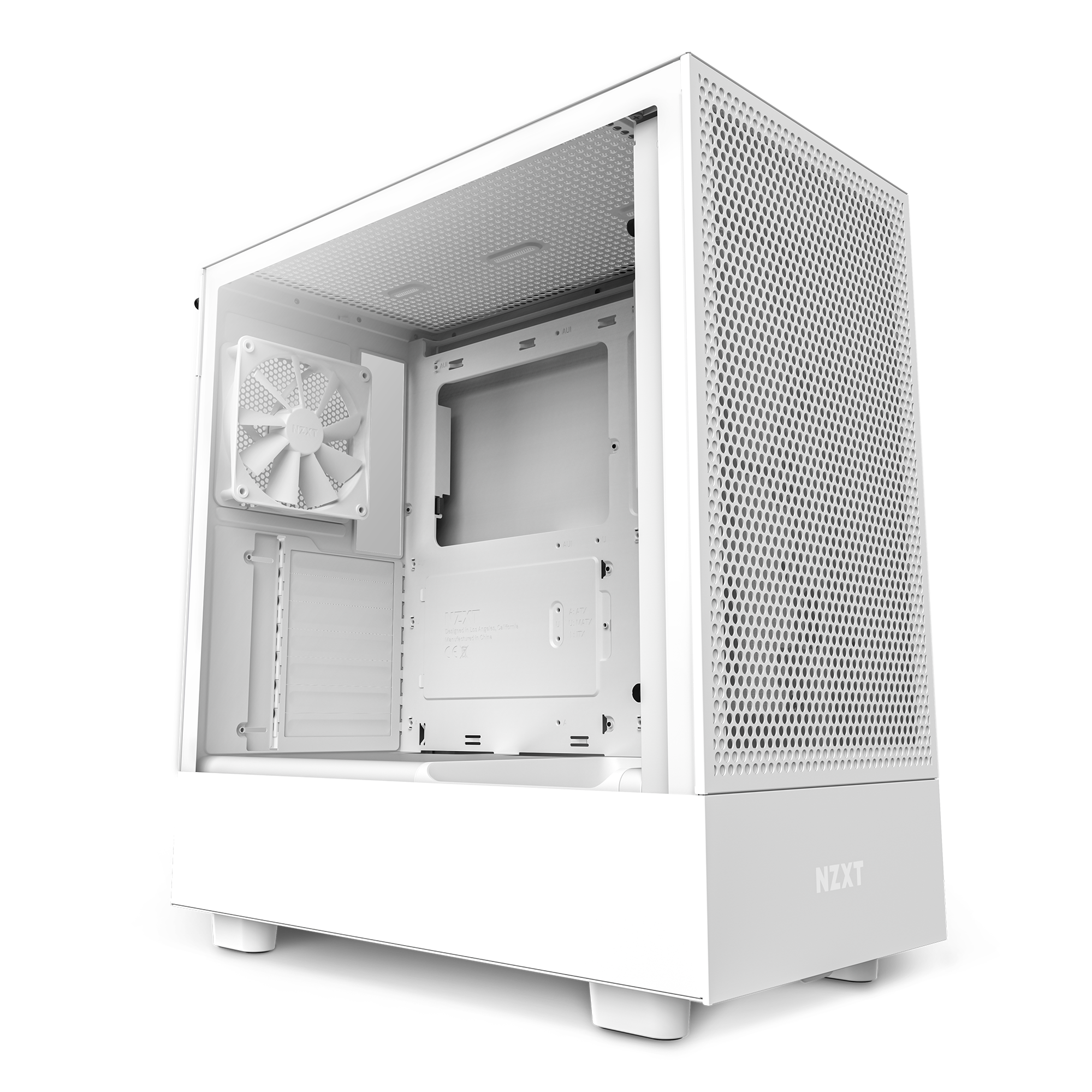 Nzxt H5 Flow Midi Tower Atx Gehäuse Mit Sichtfenster Weiß