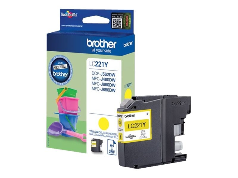 Brother Lc221y Original Druckerpatrone 260 Seiten Größe 4 Gelb