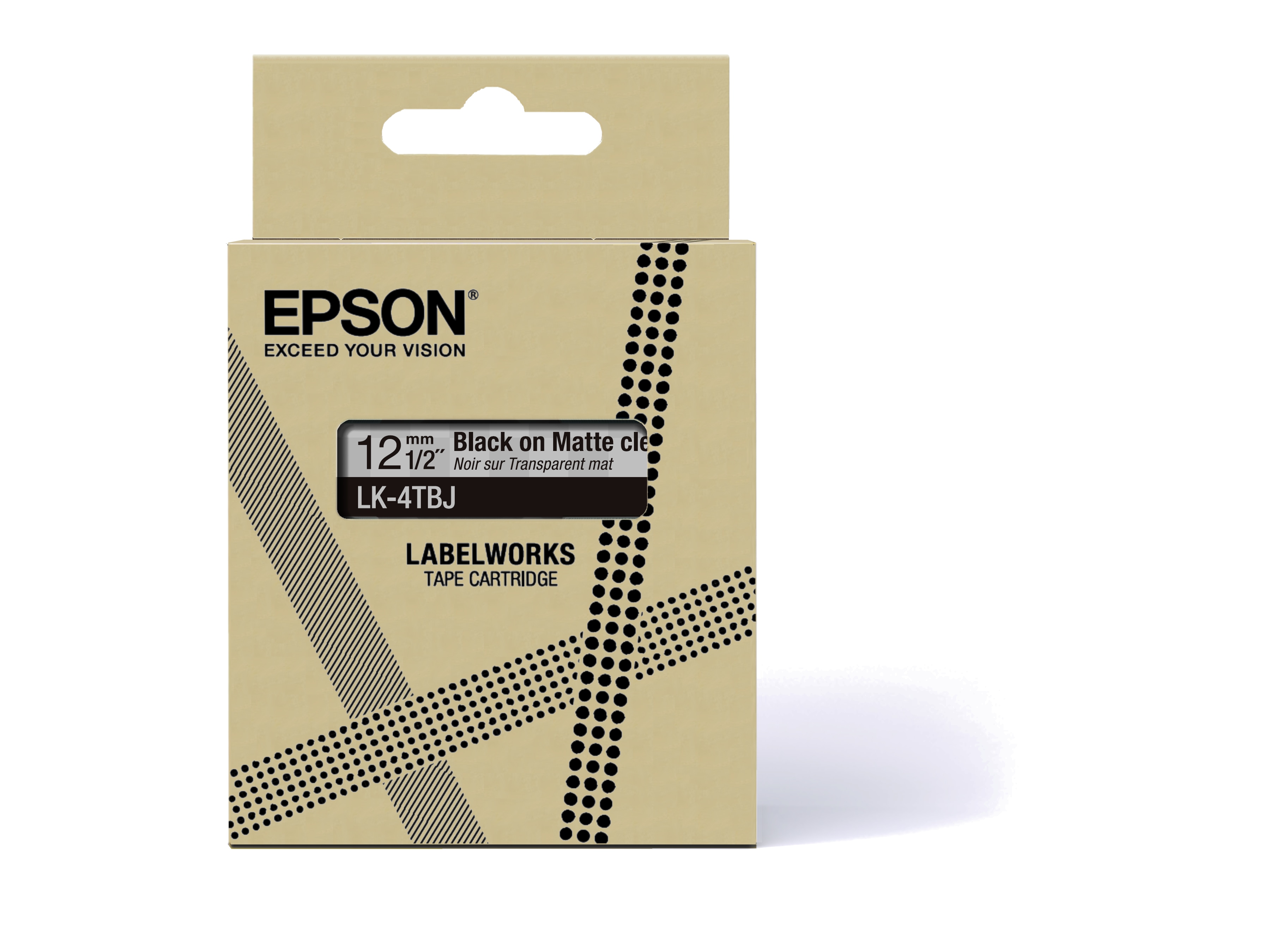 Epson C53S672065 Schriftband LK-4TBJ Matt 12mm x 8m schwarz auf transparent