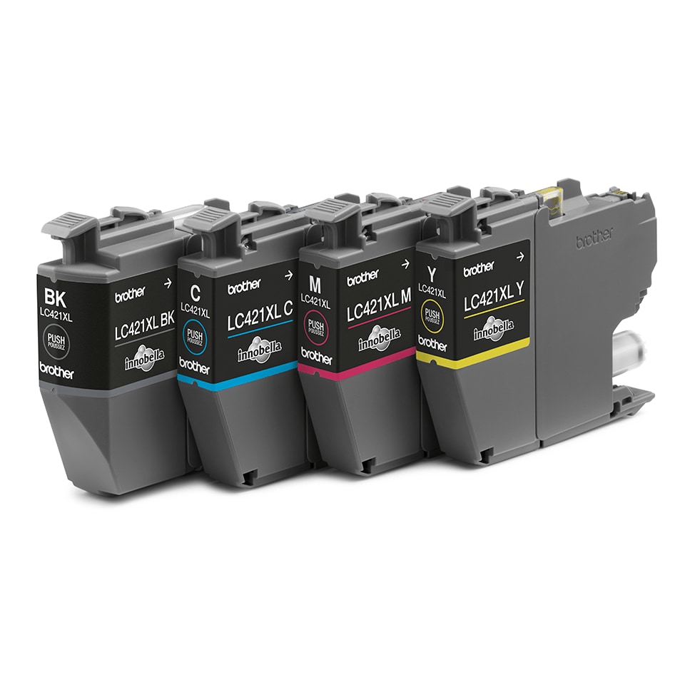 Brother Lc-421Xlval Druckerpatrone Multipack Bk/C/M/Y 500 Seiten Schwarz/Gelb
