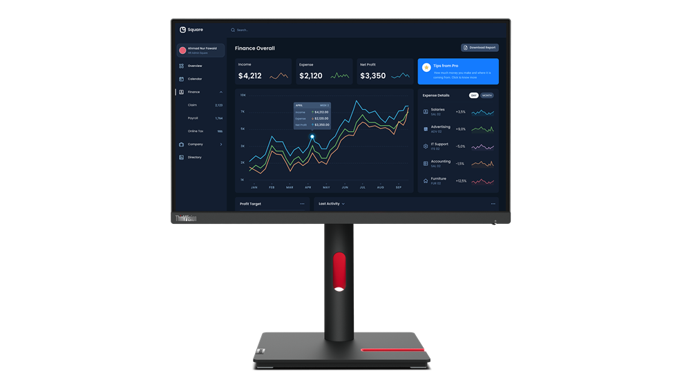 Image of 21" Lenovo ThinkVision T22i-30 - 1920x1080 (FHD) - 60Hz - IPS