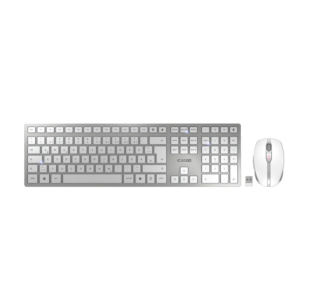 Cherry DW 9100 SLIM Kabellose Maus-Tastaturkombination weiß JD-9100DE-1