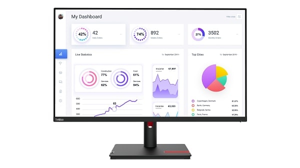 Image of Lenovo ThinkVision T32p-30 31.5 Zoll 4K (UHD) IPS LED 16:9 60 Hz Monitor