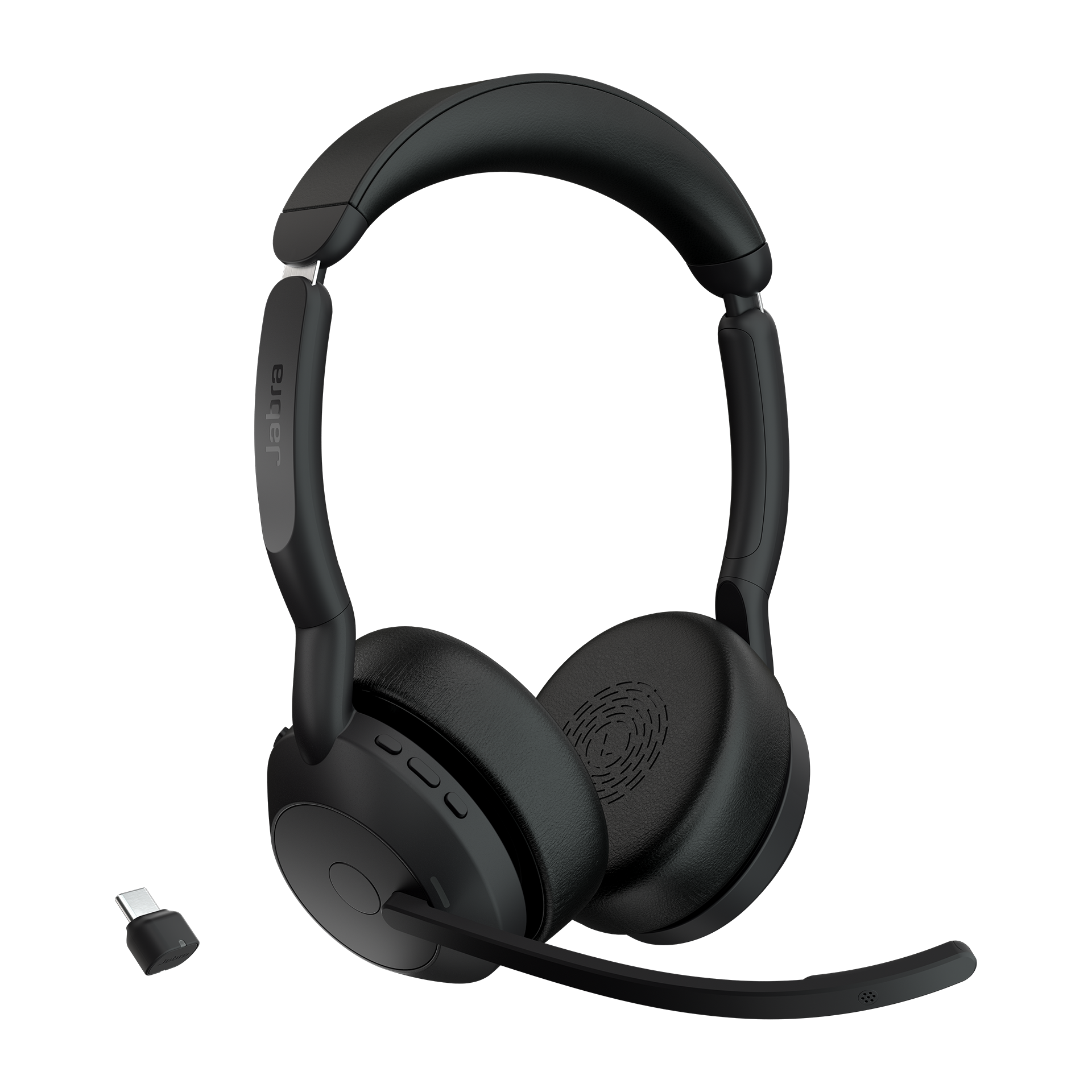 Jabra Evolve2 55 Link380c Stereo Headset - Kabellos, Reichweite 30m, 10h Akku, UC-Optimiert, Schwarz - Bild 5