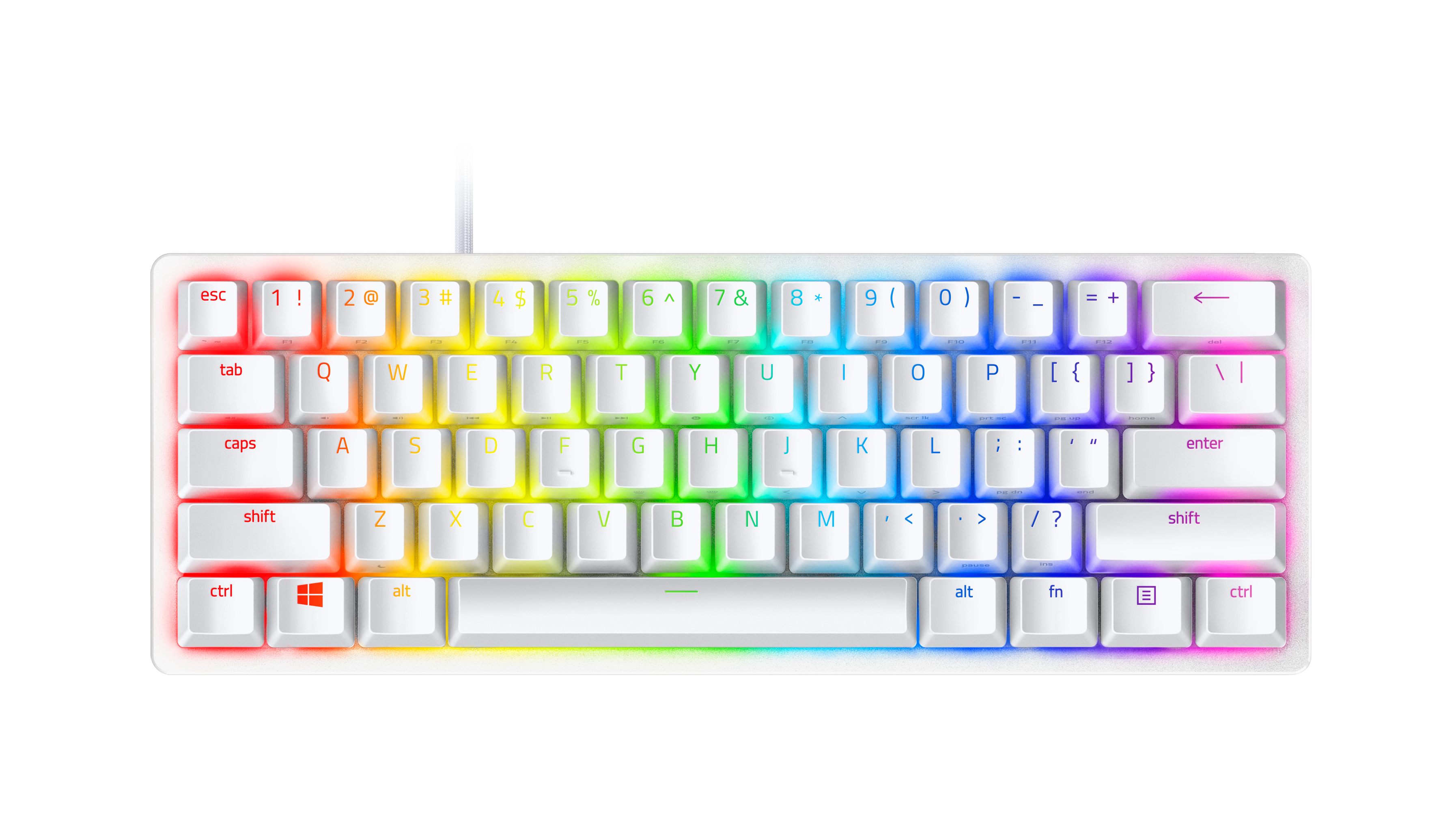 Razer Huntsman Mini Mercury - Linear Optische Switches (Red), Formfaktor Von Nur 60 %, Doubleshot Pbt-Tastenkappen Größe 5 Schwarz