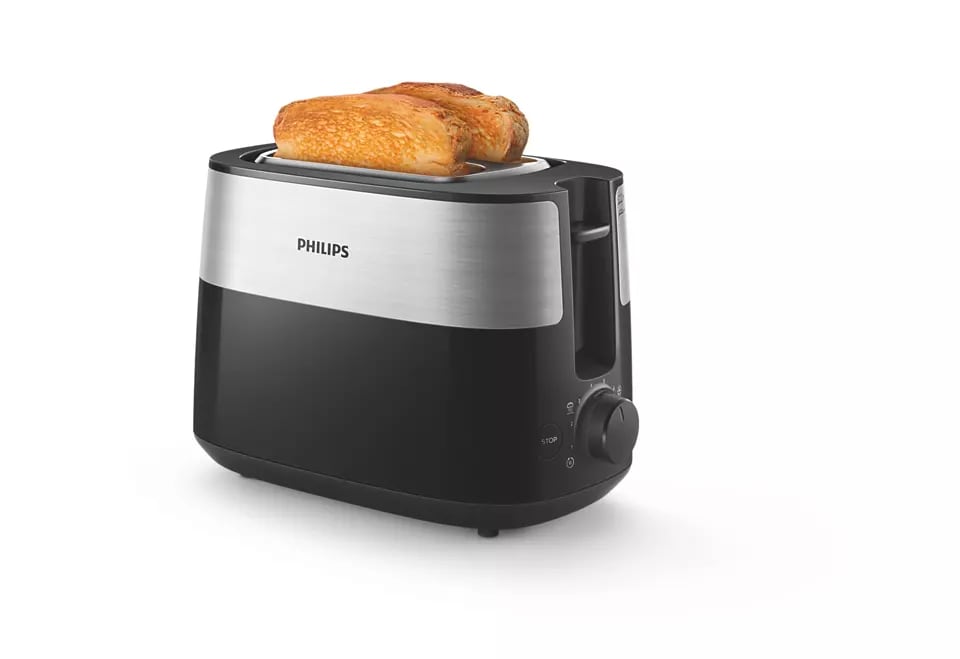 Philips Hd2516/90 Daily Collection Toaster – Scheiben, Breite Toastkammer Größe 2 Schwarz