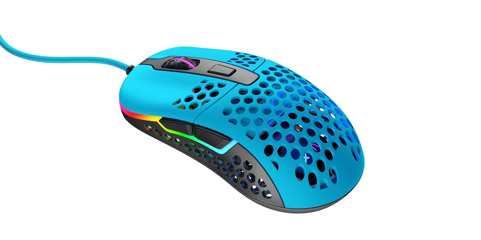 Cherry XTRFY M42 RGB kabelgebundene Gaming Maus USB Miami Blue