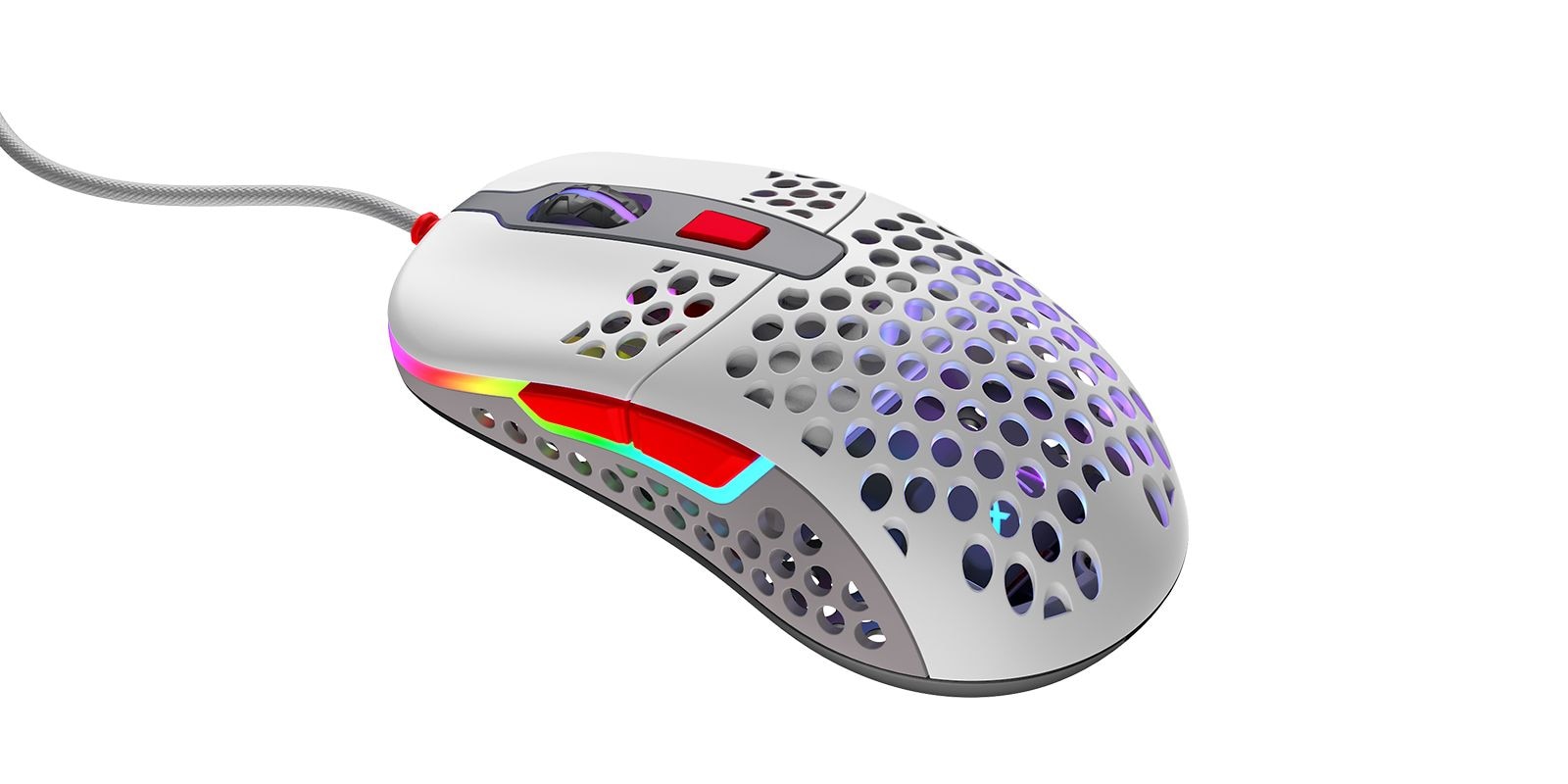 Cherry XTRFY M42 RGB kabelgebundene Gaming Maus USB Retro Grau