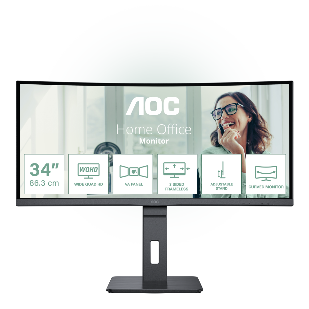 Image of AOC CU34P3CV 34 Zoll UWQHD Curved VA LED 21:9 100 Hz Monitor