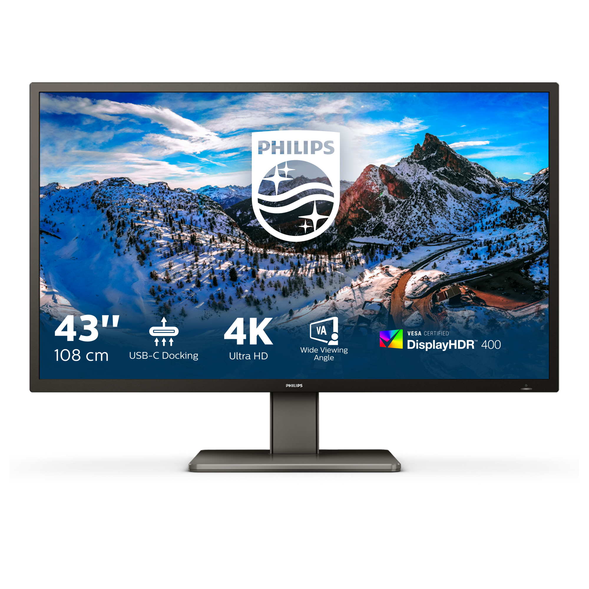 Philips MMD-MONITOREN & DISPLAYS 439P1 (3840 x 2160 Pixel, 42.51"), Monitor, Schwarz - Bild 4