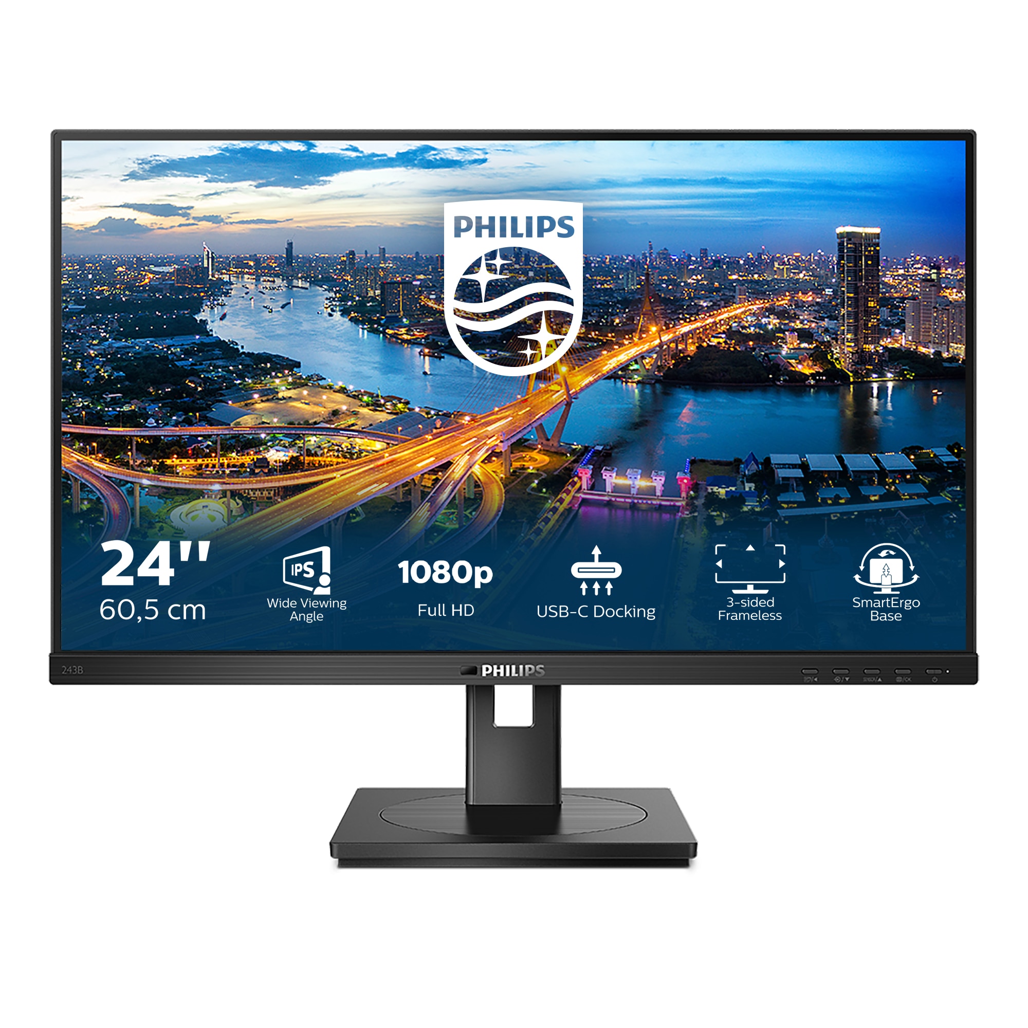 Image of 24" Philips 243B1/00 - 1920x1080 (FHD) - 75Hz - IPS - 90W USB-C