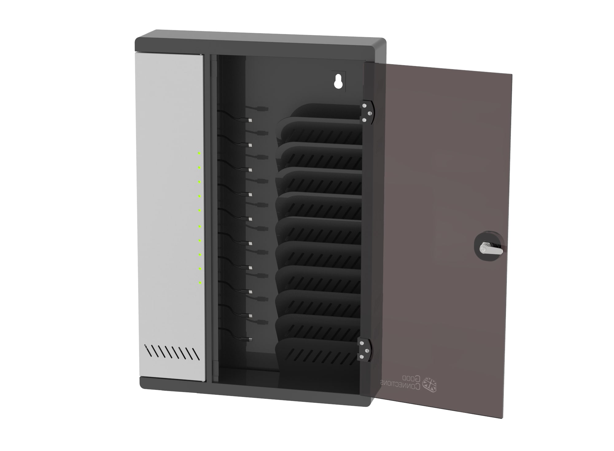 GC ARIES PRO T10C Wandladeschrank bis 11" USB-C™ 30W Port PD3.0 schwarz/grau