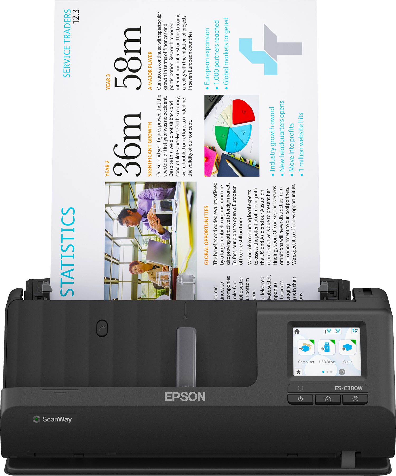 Epson Workforce Es-C380w Dokumentenscanner Usb Wlan Größe 30