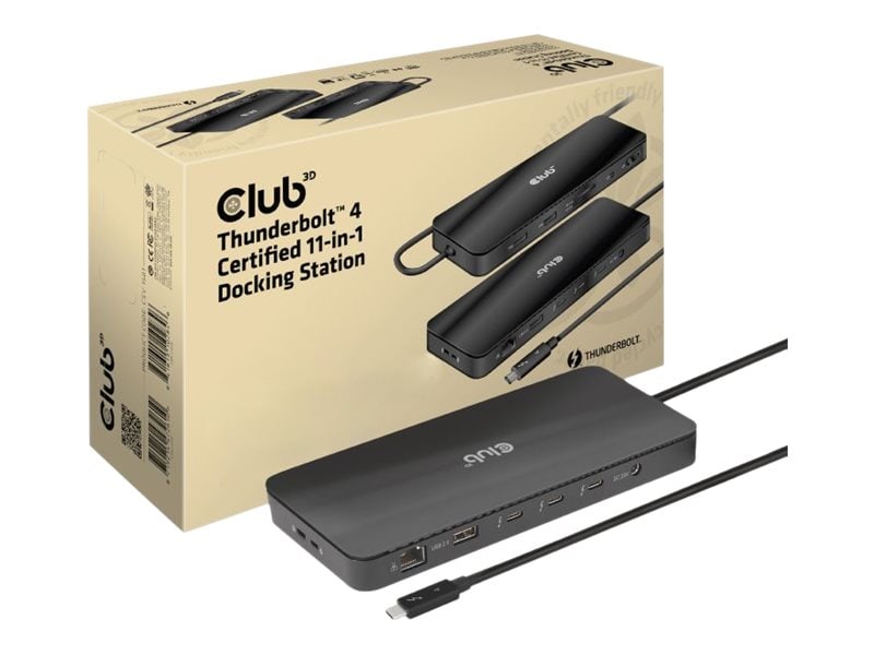 CLUB3D Thunderbolt™ 4 Zertifizierte 11-in-1-Docking-Station, Andocken, Thunderbolt 4, 140 W, 1000 Mbit/s, Schwarz, SD - Bild 3