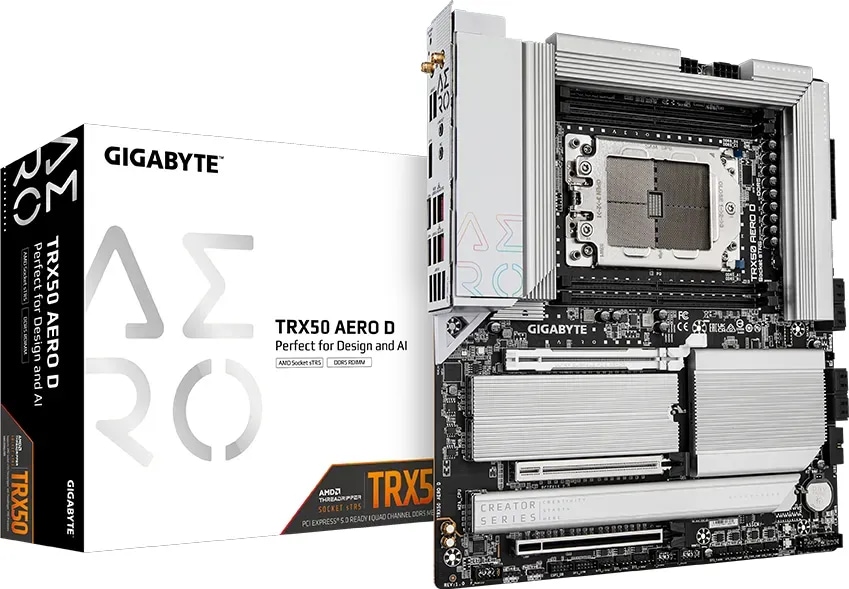 GIGABYTE TRX50 AERO D Mainboard - Unterstützt AMD Ryzen Threadripper 9000 Series CPUs, 16+8+4 Phases Digital VRM, up to 7800MHz DDR5 (OC), 3xPCIe 5.0 + 1xPCIe 4.0 M.2, Wi-Fi 7, 10GbE LAN, USB4 - Bild 5