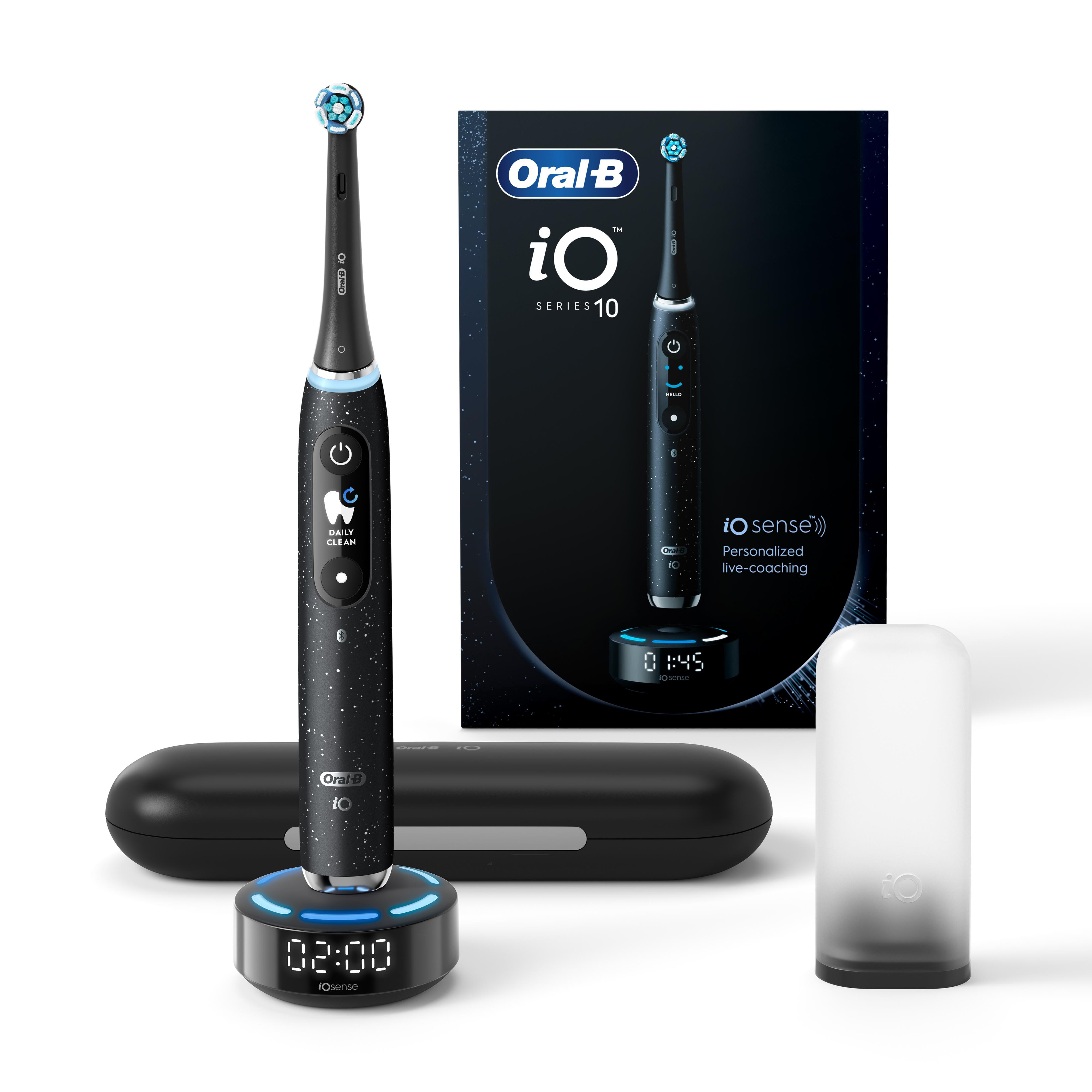 Oral-B iO Series 10 Elektrische Zahnbürste — Electric Toothbrush, Inkl. 1 Aufsteckbürste, iOSense, Lade-Reise-Etui — 7 Putzmodi für Zahnpflege, Zahnbürste Elektrisch, Designed by Braun, Schwarz - Bild 4