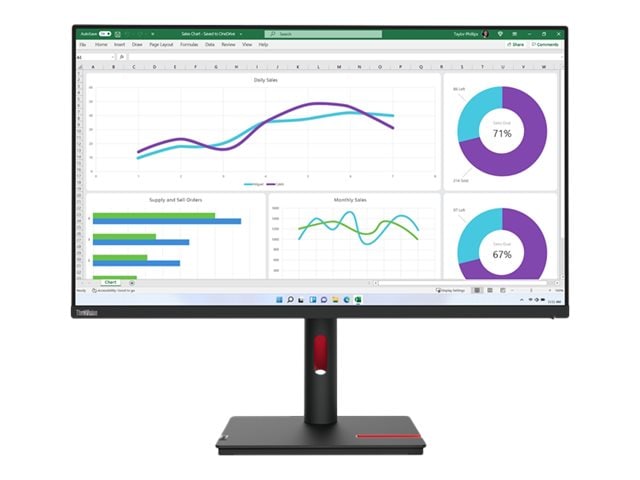 Image of 31.5" Lenovo ThinkVision T32h-30 - 2560x1440 (QHD) - 60Hz - IPS - 90W USB-C