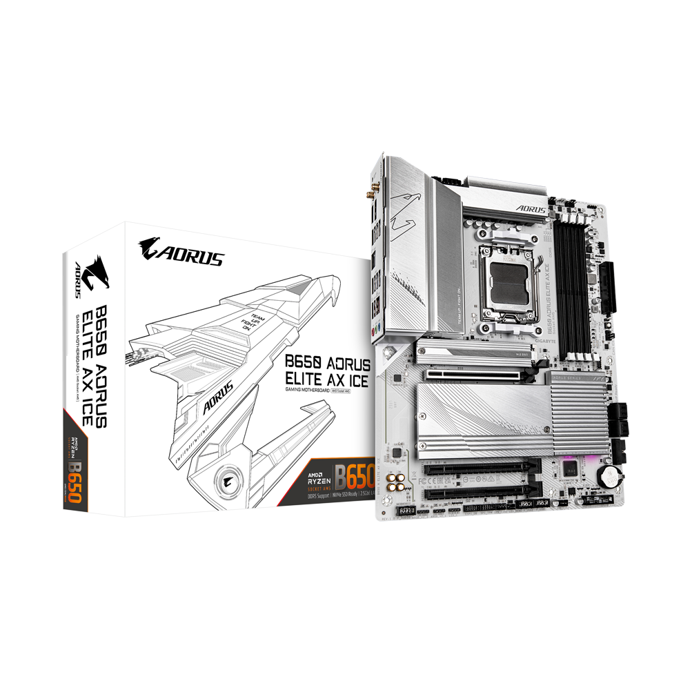 Gigabyte Motherboard B650 Aorus Elite Ax Ice B650 Am5 Ddr5 Atx Wifi 6E Rgb M.2 2.5Gbe - Bild 5