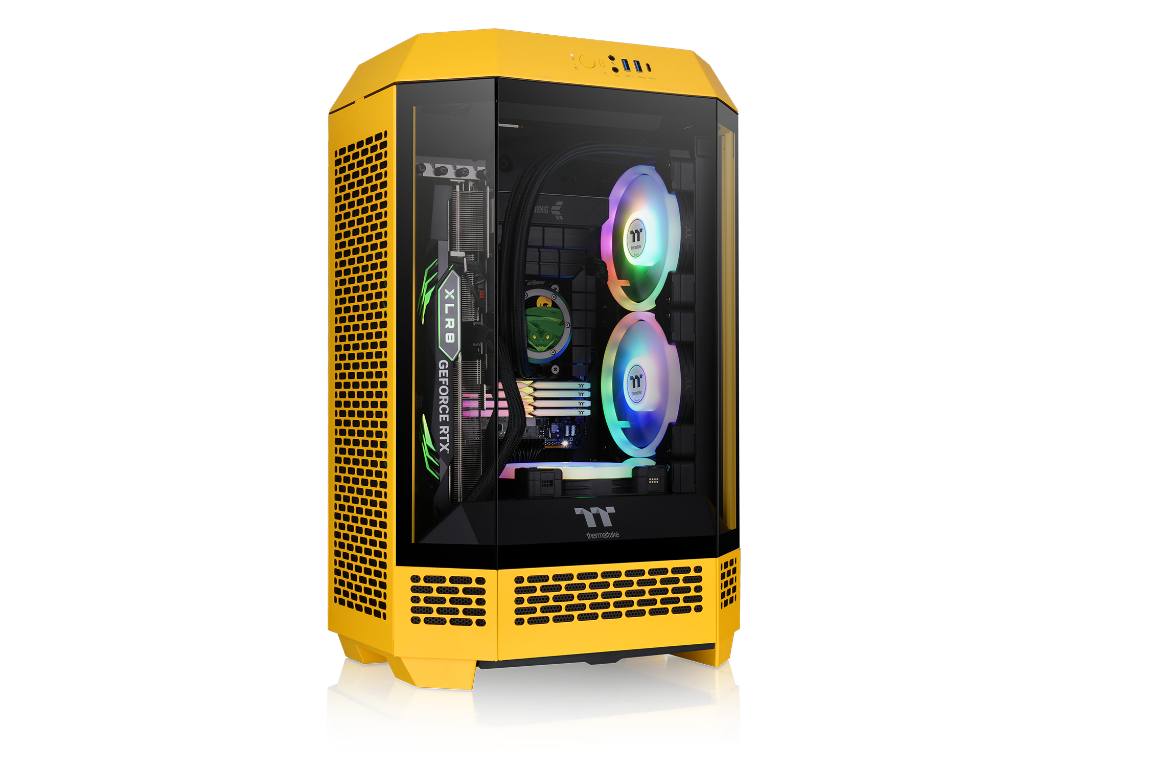 Thermaltake The Tower 300 Gaming Pc Gehäuse Micro-Tower Seitenfenster Gelb Ca-1Y4-00S4wn-00 - Bild 5