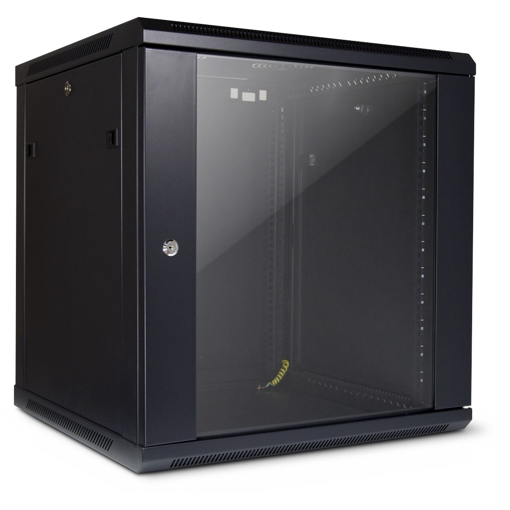 Inter-Tech Sma-6612 Wandgehäuse, Tempered Glass, Größe 12 Schwarz